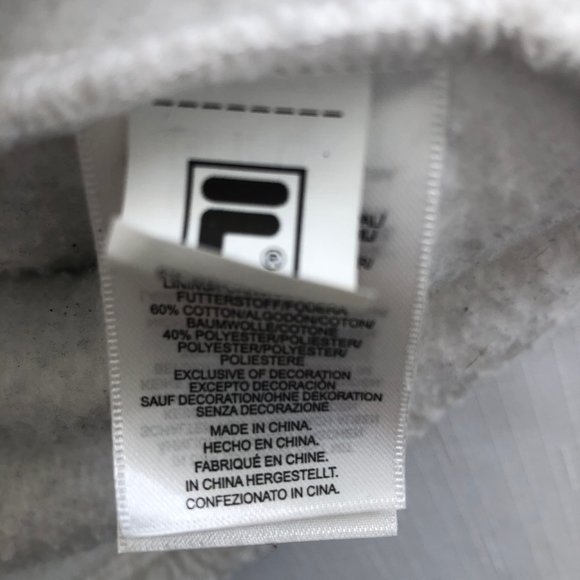 FILA White Hoodie Sherpa Fuzzy Fleece Crop Jacket Pullover Size Medium - Picture 8 of 10